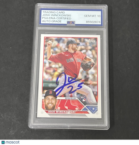 2023 Topps Series 1 #76 Josh Winckowski signed card PSA Auto 10 Red Sox