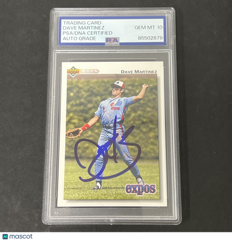1992 Upper Deck #328 Dave Martinez signed card PSA Auto 10 Expos