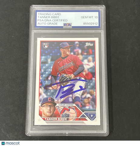 2023 Topps Update Series #US168 Tanner Bibee signed card PSA Auto 10