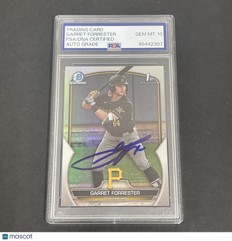 2023 Bowman Draft Chrome #BDC-197 Garret Forrester signed card PSA Auto 10