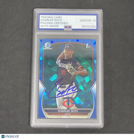 2023 Bowman Chrome Draft #BDC-9 Charlee Soto Sapphire signed card PSA Auto 10