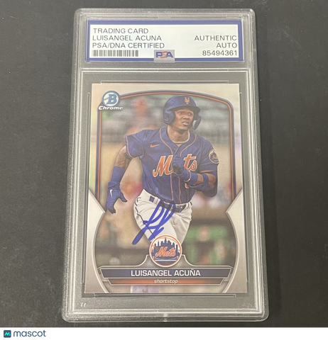 2023 Topps Bowman Chrome #BDC-193 Luisangel Acuna signed card PSA Auto 10