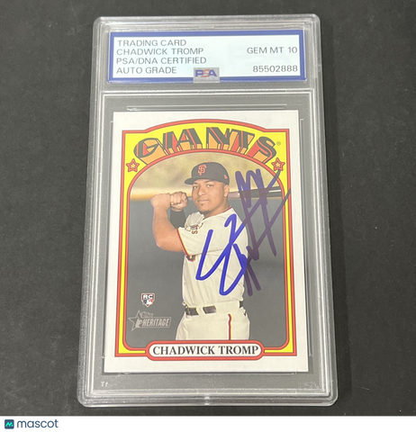 2021 Topps Heritage #631 Chadwick Tromp signed card PSA Auto 10