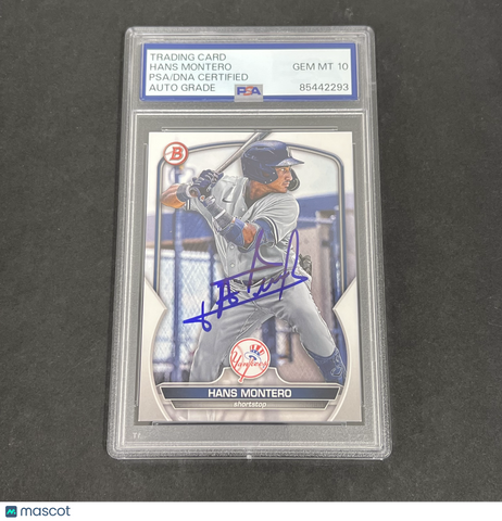 2023 Bowman #BD-12 Hans Montero signed card PSA Auto 10 Yankees