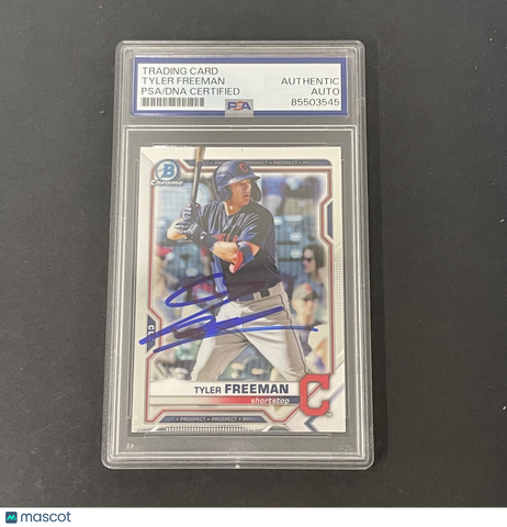 2021 Bowman Chrome Prospect #BCP-119 Tyler Freeman signed card PSA