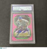 2022 Panini Prizm Draft Picks Pink Velocity #PDP75 Nick Morabito signed card PSA