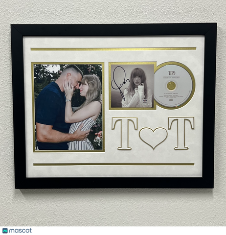 Taylor Swift Signed CD Cover Custom Framed PSA Tortured Poets Department TTPD