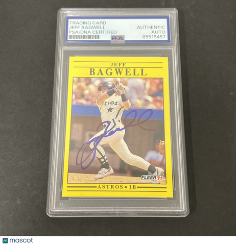 1991 Fleer #U-87 Jeff Bagwell signed card PSA