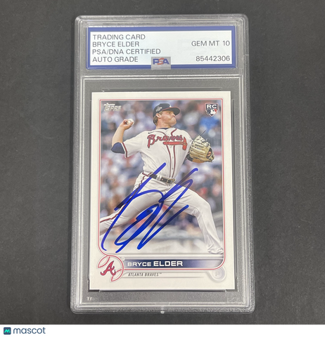 2022 Topps Update Series #US52 Bryce Elder RC signed card PSA Auto 10