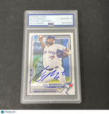 2021 Bowman Chrome #BCP27 Alek Manoah signed card PSA Auto 10 Blue Jays