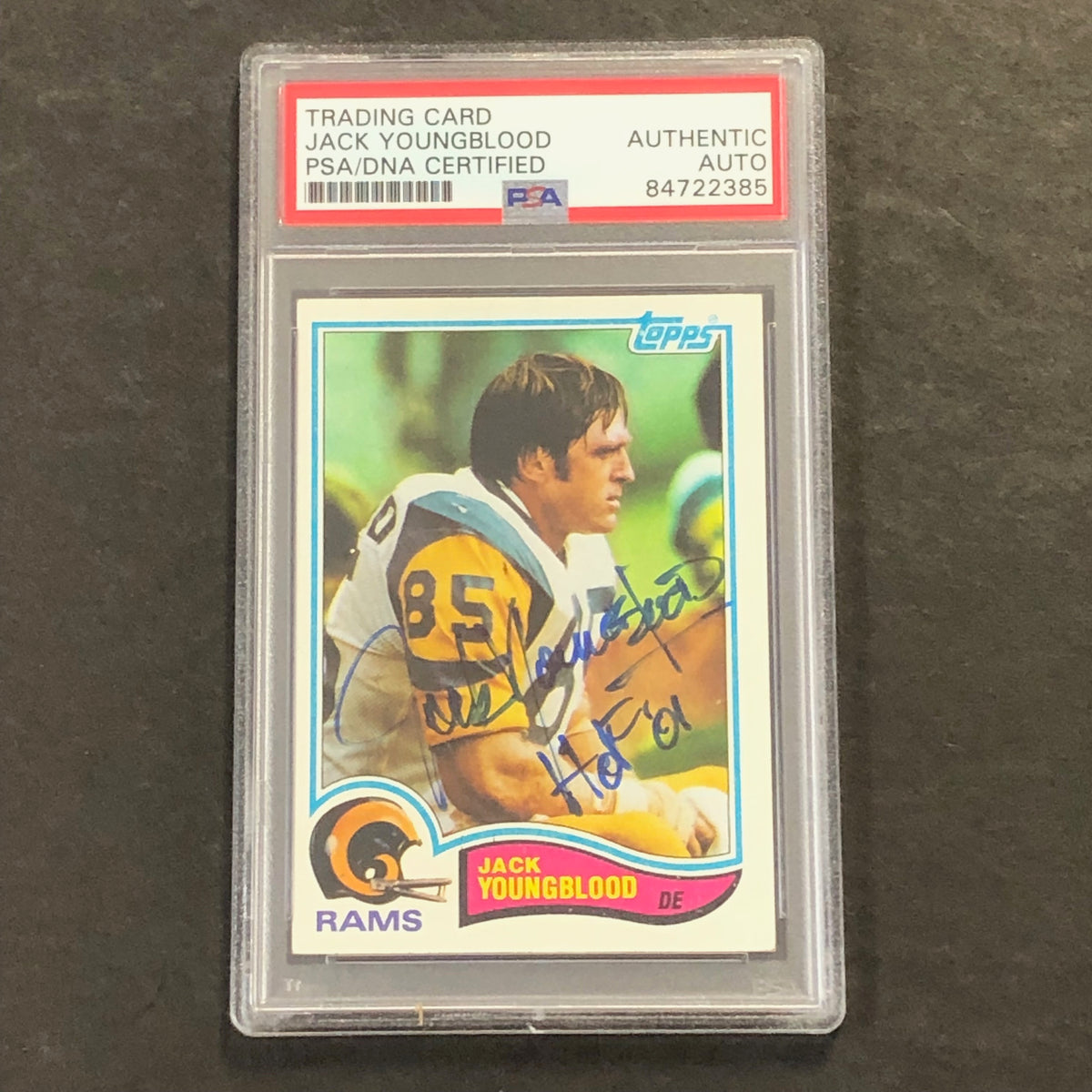 1982 Topps Football #388 Signed Card Jack Youngblood PSA Slabbed