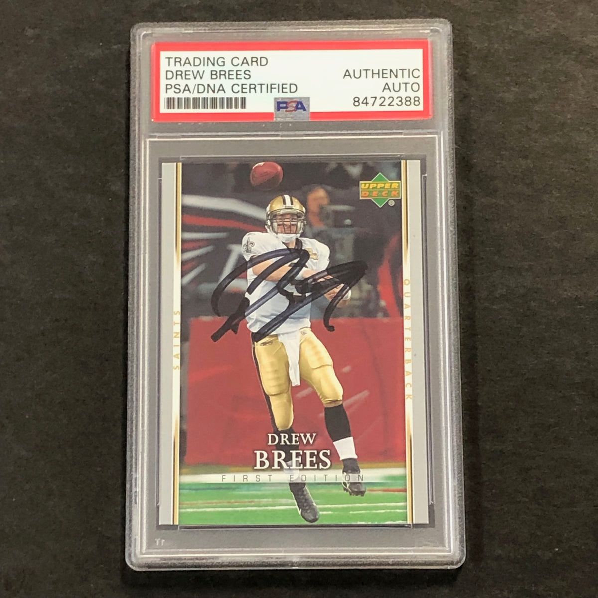 Drew Brees Certified Autograph Football Card