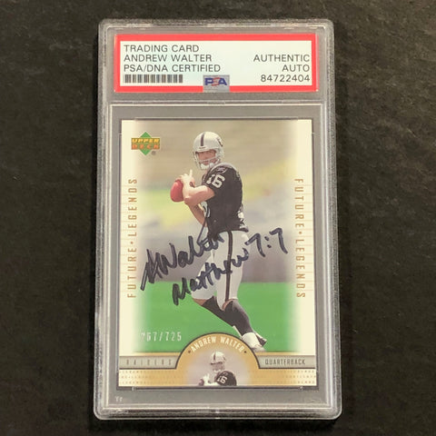 2005 Upper Deck #112 Andrew Walter AUTO card PSA Raiders Signed