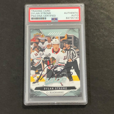 2019-20 MVP Hockey #131 Dylan Strome Signed Card AUTO PSA slabbed Blackhawks