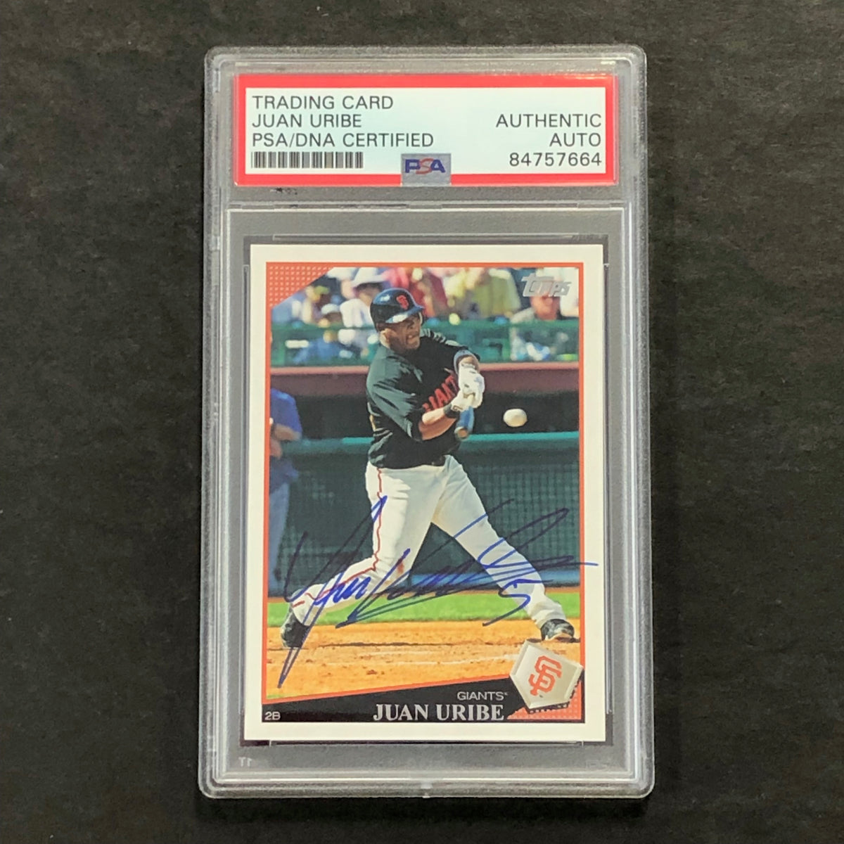 2009 Topps Baseball #UH57 JUAN URIBE Signed Card PSA Slabbed Auto