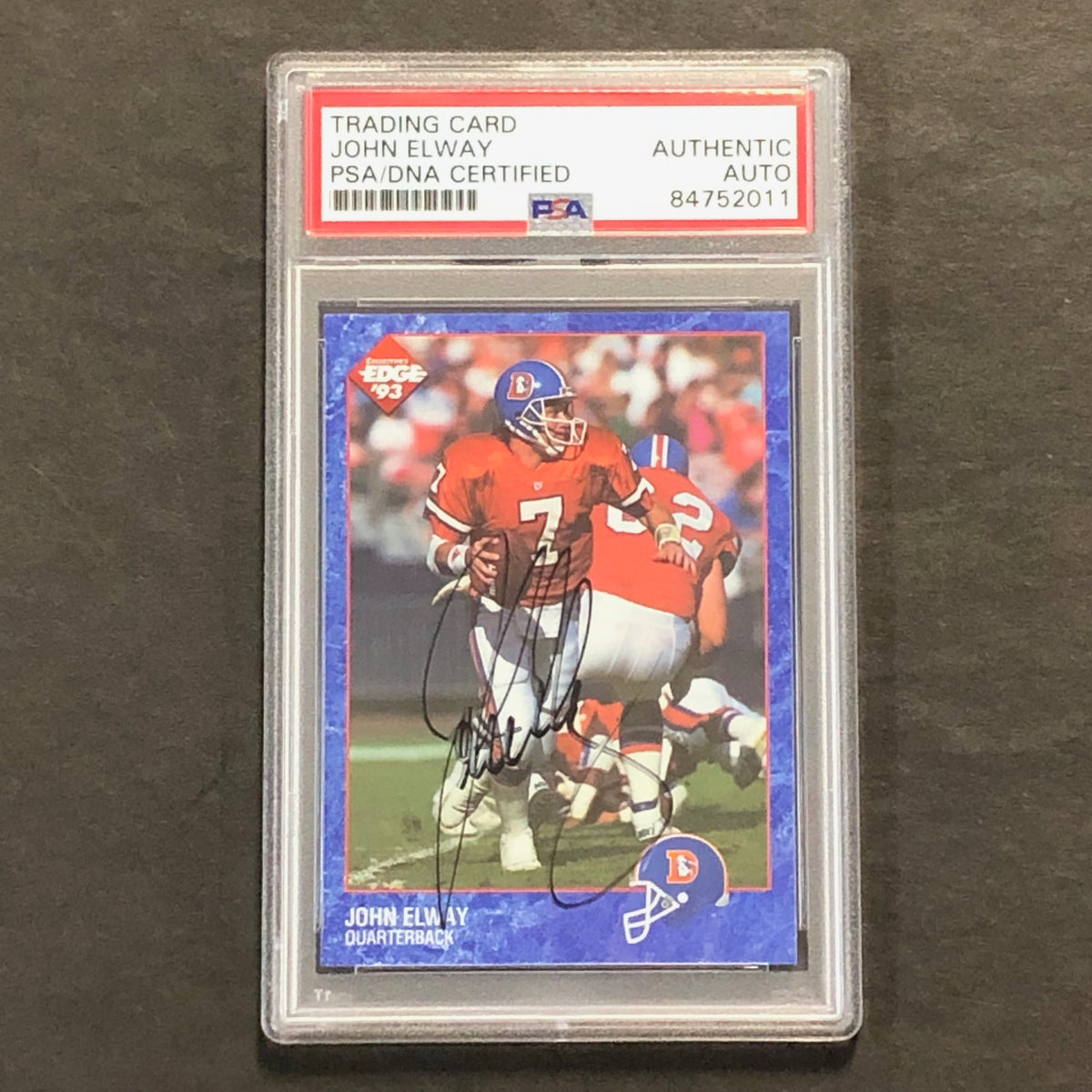 1993 Collector's Edge #1 John Elway Signed Card AUTO PSA slabbed