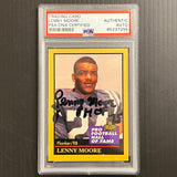 1991 Enor #102 Lenny Moore Signed Card PSA/DNA Slabbed Penn State