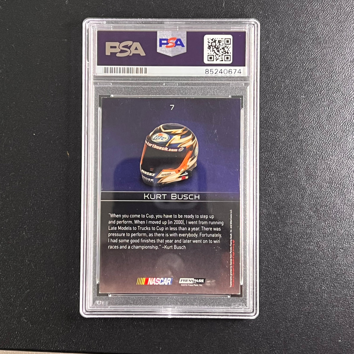 2010 PressPass #7 Kurt Busch Signed Card AUTO PSA Slabbed Nascar – Golden  State Memorabilia, image size:1200x1200