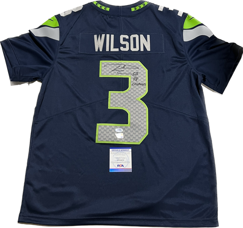 Russell Wilson signed Jersey PSA/DNA Seattle Seahawks Autographed SB Champs