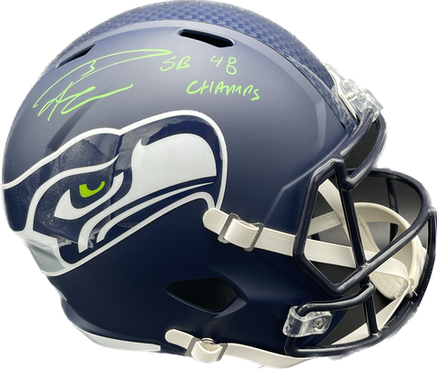 Russell Wilson Signed Full Size Speed Helmet PSA/DNA Fanatics Autographed Seahawks