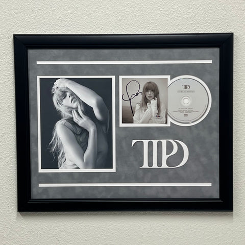 Taylor Swift Signed CD Cover Framed PSA/DNA The Tortured Poets Department TTPD