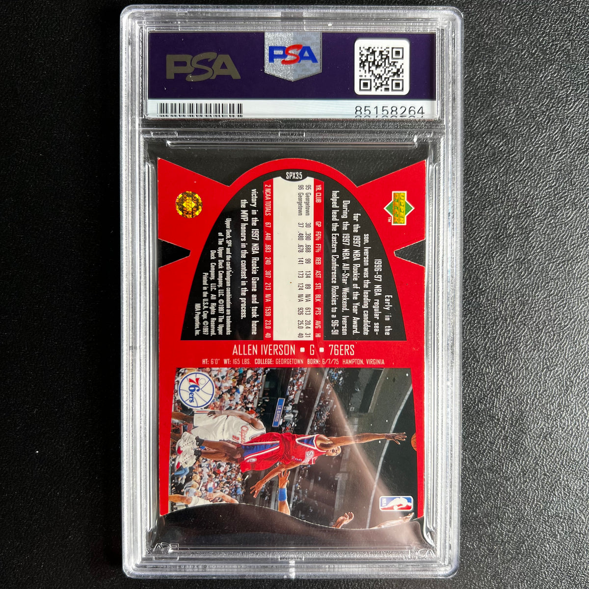 1995 Upper Deck #SPX35 Allen Iverson Auto 10 PSA Slabbed 76ers