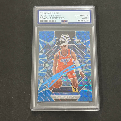 2022-2023 Panini Mosaic #206 Ousmane Dieng Signed Card PSA AUTO RC Slabbed Thunder