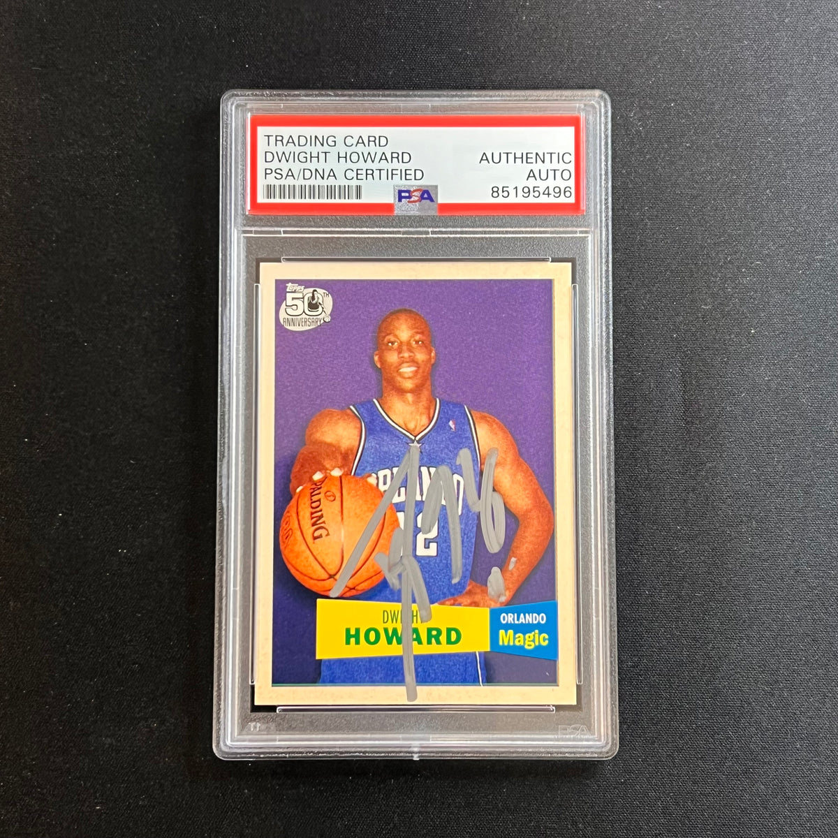 2007-08 Topps 50th Anniversary #14 Dwight Howard Signed Card AUTO PSA/DNA  Slabbed Magic, image size:1200x1200