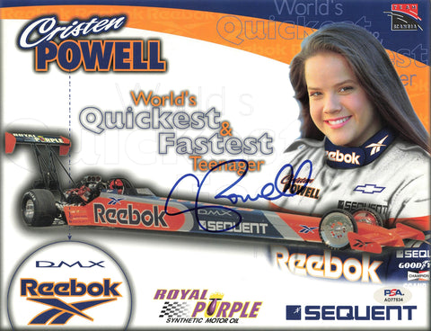 Cristen Powell signed 8 1/2 x 11 photo PSA Autographed NASCAR