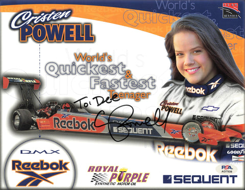 Cristen Powell signed 8 1/2 x 11 photo PSA Autographed NASCAR
