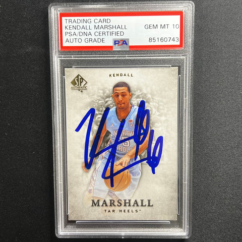 2012-13 Upper Deck #23 Kendall Marshall Signed Card AUTO 10 PSA Slabbed UNC