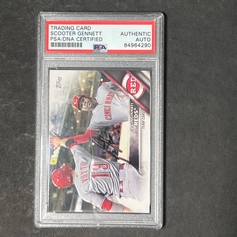 2016 Topps #212 Scooter Gennett Signed Card PSA Slabbed Auto Reds