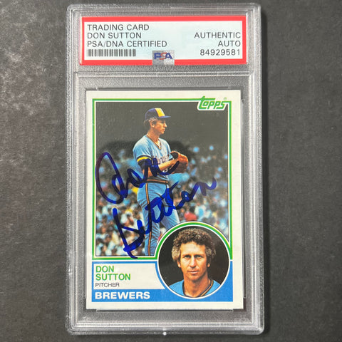 1983 Topps #145 DON SUTTON Signed Card PSA Slabbed AUTO Brewers