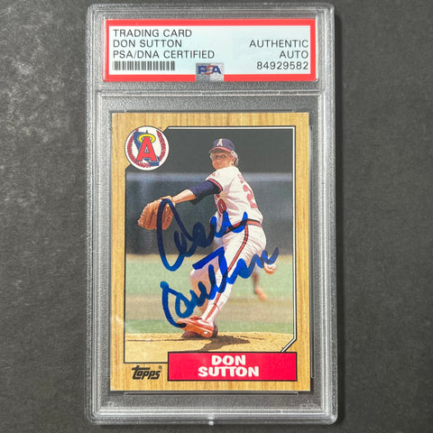 1987 Topps #673 DON SUTTON Signed Card PSA Slabbed Auto Angels