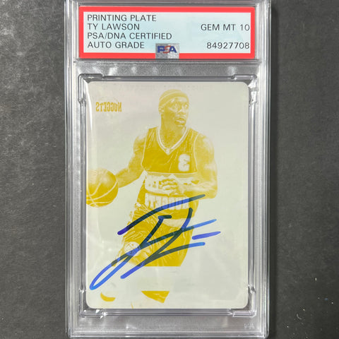 2015 Panini Spectra #72 1/1 Ty Lawson Signed Card AUTO 10 PSA Slabbed Nuggets