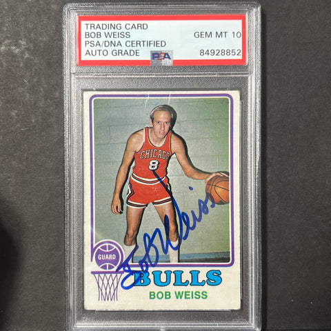 1973 Topps #133 Bob Weiss Signed Card Auto 10 PSA Slabbed Bulls