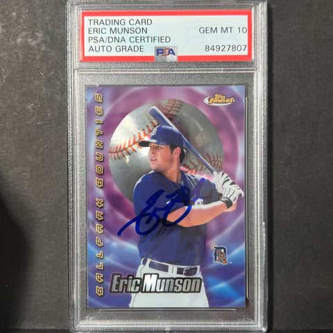 2000 Topps Finest #BB30 Eric Munson Signed Card PSA Slabbed Auto 10 Tigers