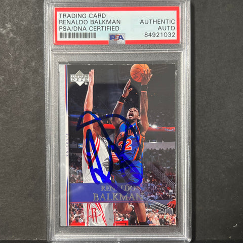 2007-08 NBA Upper Deck #96 Renaldo Balkman Signed Card AUTO 10 PSA Slabbed Knicks