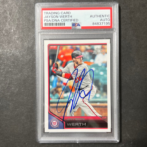 2011 Topps #69 Jayson Werth Signed Card PSA Slabbed AUTO Nationals
