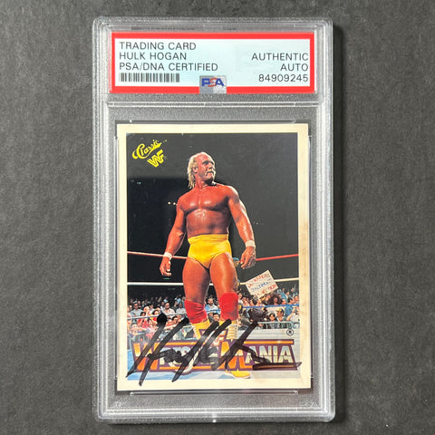 1990 Classic WWF #51 Hulk Hogan Signed Card PSA/DNA Slabbed Auto WrestleMania IV