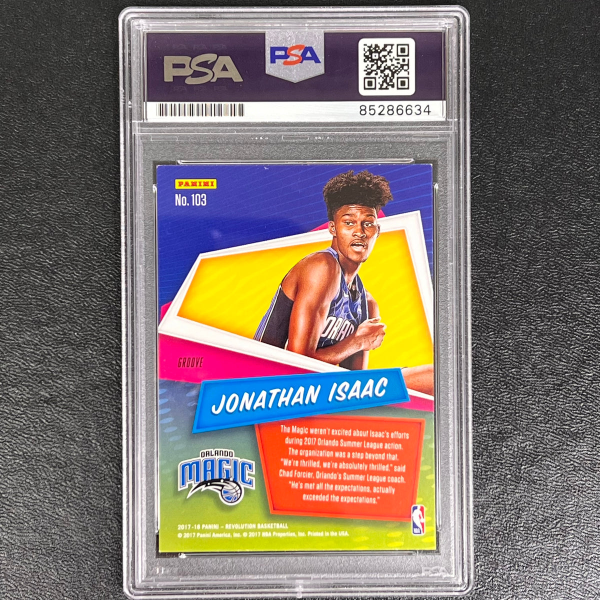 2017-18 Panini Revolution #103 Jonathan Isaac Signed Card AUTO PSA 