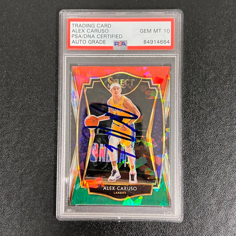 2020-21 Panini Select #145 Alex Caruso Signed Card AUTO 10 PSA Slabbed Lakers