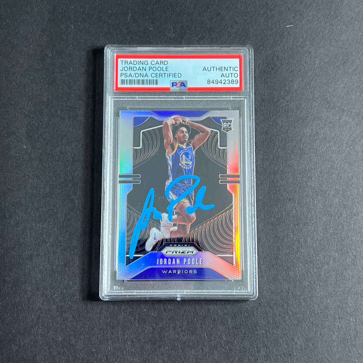 2019 Panini Prizm Silver #272 Jordan Poole Signed Rookie Card PSA