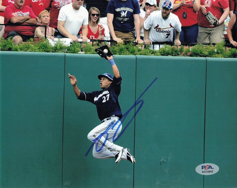 Carlos Gomez signed 8x10 photo PSA/DNA Milwaukee Brewers Autographed