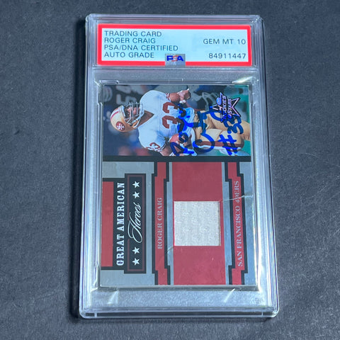 2005 Leaf Rookies and Stars #GAH-22 Roger Craig Signed Card AUTO 10 PSA Slabbed 49ers