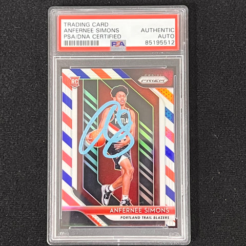 2018 Panini Prizm #61 Anfernee Simons Signed Card PSA Slabbed Auto Trailblazers
