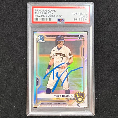2022 Topps #BDC-200 Tyler Black Signed Card AUTO PSA Slabbed Brewers