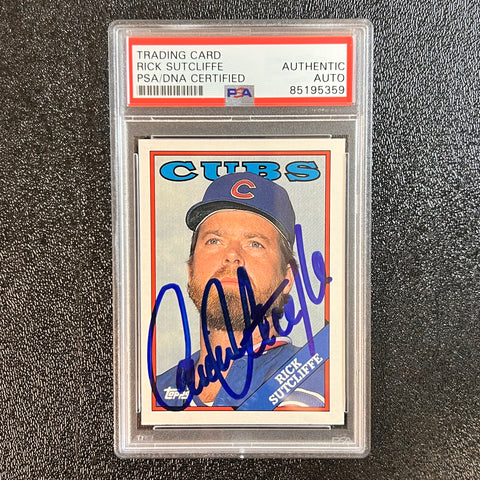 1986 Topps #740  Rick Sutcliffe Signed Card PSA Slabbed Auto Cubs