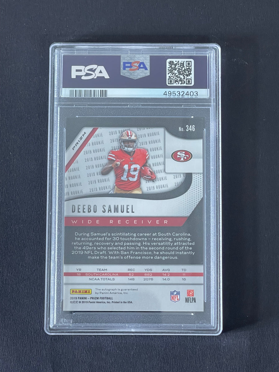 DEEBO SAMUEL 49ERS signed 2019 SILVER PRIZM RC Rookie Card PSA Slabbed