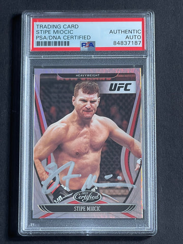 2021 Panini Chronicles Certified #126 Stipe Miocic Signed Card PSA Slabbed UFC